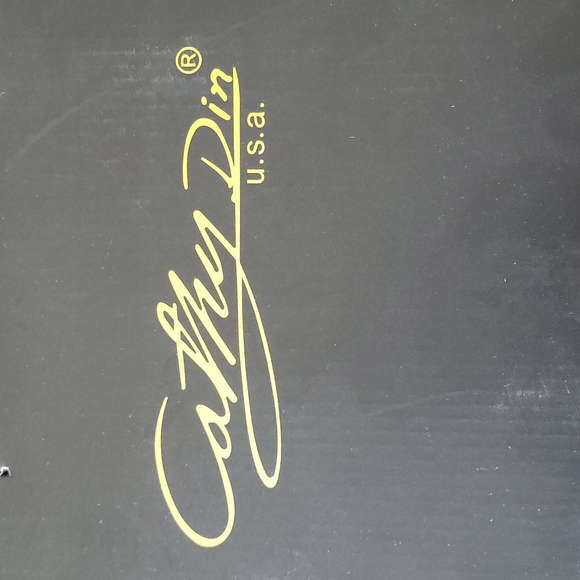 💙2xHP💙 Cathy Din Yamka-9 Nude Open-Toe Rhinestone Block Heels 10 - Picture 14 of 16